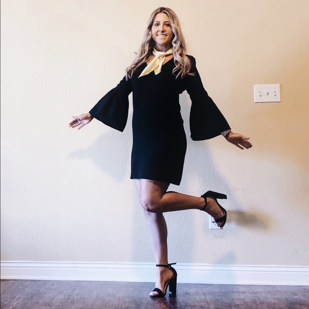 Black Bell Sleeve Dress